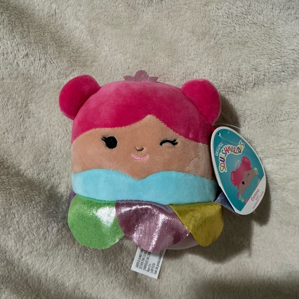 Esmina Squishmallows Pink and Multicolor Plush Toy 5 Inch